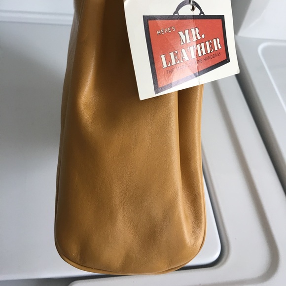 New MR LEATHER Yellow Leather Shoulder Handbag - Picture 5 of 8